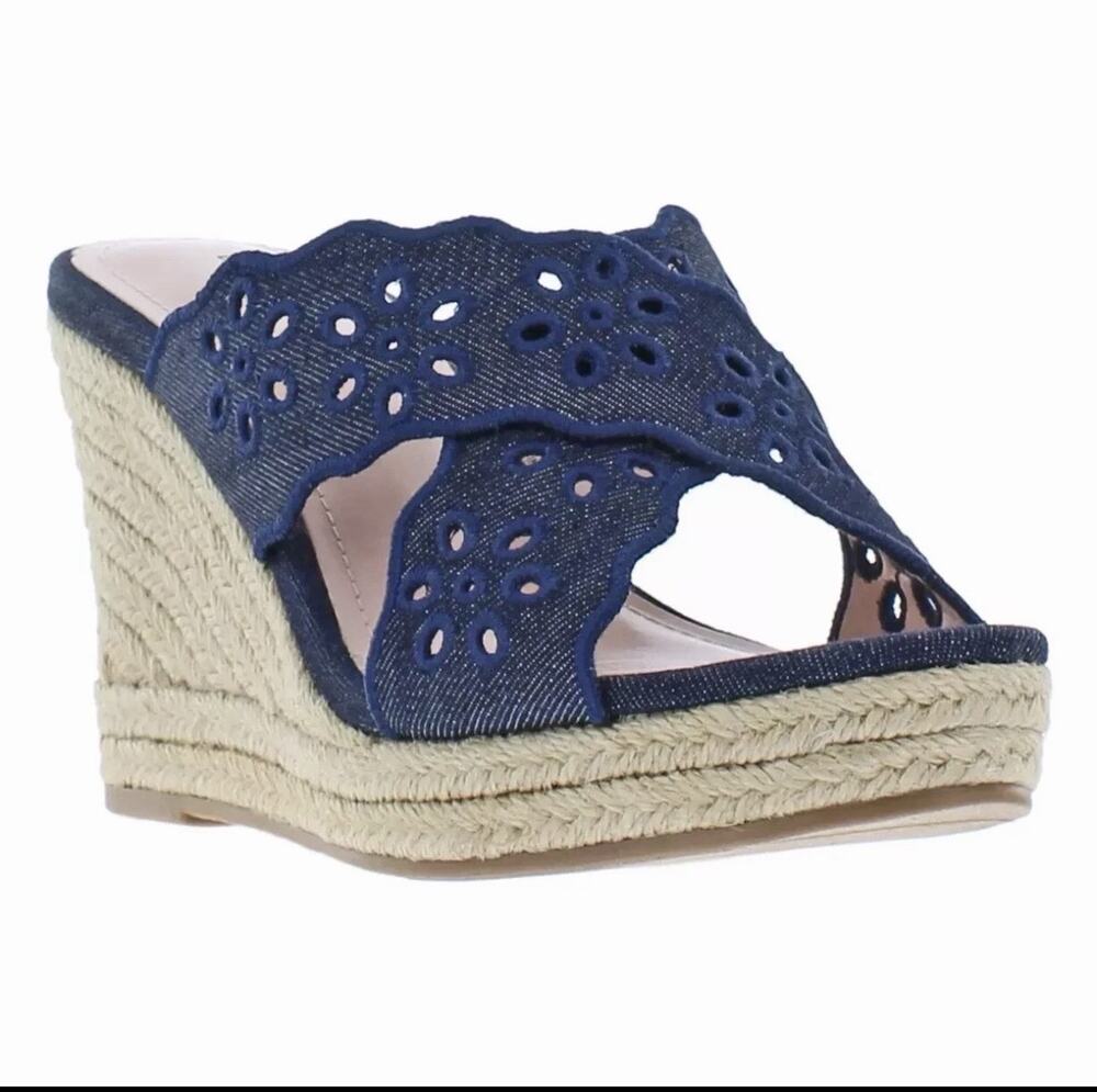 Draper James Emily Women's Wedge Shoes, Navy, 6